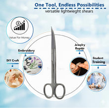 Load image into Gallery viewer, Lab Dissecting Scissors, Sharp/Sharp, 5.5", Curved, Stainless Steel