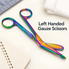 Load image into Gallery viewer, Left Handed Gauze Scissors 5.5" Multi Color With Round Safe Blade Tip Design, Stainless Steel