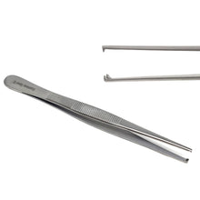 Load image into Gallery viewer, Dissecting Tissue 1x2 Rat Tooth Blunt Thumb Forceps Tweezers 5"