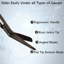 Load image into Gallery viewer, Left Handed Gauze Scissors 5.5" Black Color With Round Safe Blade Tip Design, Stainless Steel