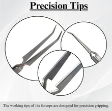 Load image into Gallery viewer, Lab Forceps Cross Lock 4.5" Angled Tweezers, Stainless Steel