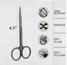 Load image into Gallery viewer, Micro Dissecting IRIS Lab Scissors 4.5" Straight, Stainless Steel, 3 Pcs Set