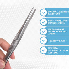 Load image into Gallery viewer, Dissecting Tissue Thumb Forceps Tweezers 5" (12.7 cm), Blunt Serrated Tips