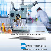 Load image into Gallery viewer, Lab Forceps Fine Point Straight Needle Tip 4.5" Tweezers, Stainless Steel