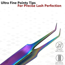 Load image into Gallery viewer, Stainless Steel Watch & Jewelery Repair Tweezers #5A Forceps, Fine Point, Multi Rainbow Color, Premium Quality