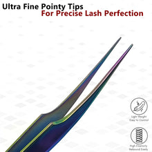 Load image into Gallery viewer, Stainless Steel Watch & Jewelery Repair Tweezers #8 Forceps, Fine Point, Multi Rainbow Color, Premium Quality