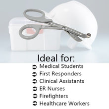 Load image into Gallery viewer, 12/Pack Gray Handle Trauma Shears 7.25" Stainless Steel Scissors for Paramedics, EMT, Nurses, Firefighters + More
