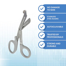 Load image into Gallery viewer, 12/Pack Gray Handle Trauma Shears 7.25" Stainless Steel Scissors for Paramedics, EMT, Nurses, Firefighters + More
