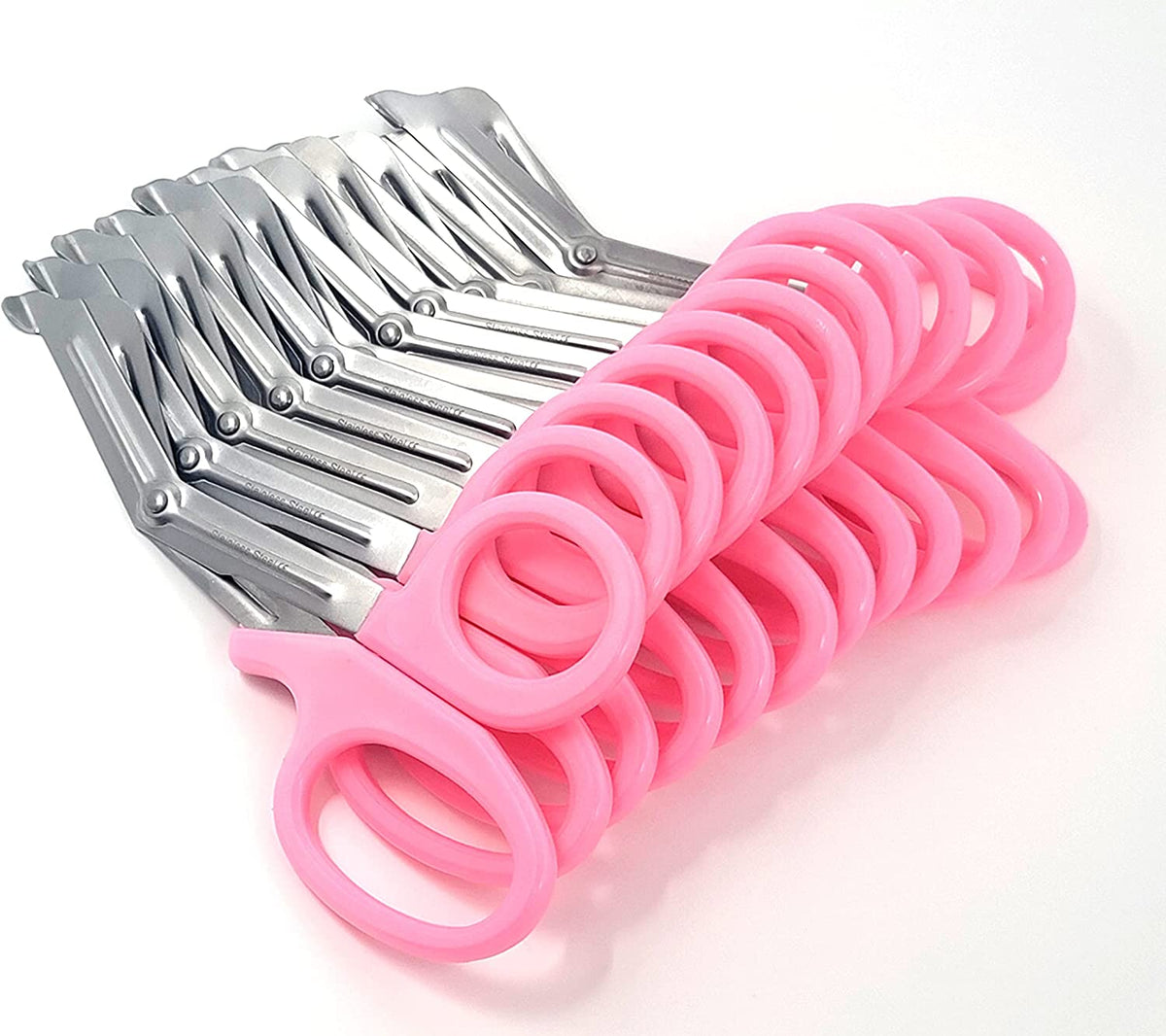 12/Pack Baby Pink Handle Trauma Shears 7.25