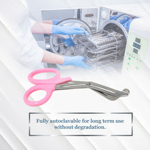 Load image into Gallery viewer, 12/Pack Baby Pink Handle Trauma Shears 7.25" Stainless Steel Scissors for Paramedics, EMT, Nurses, Firefighters + More