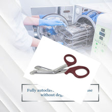 Load image into Gallery viewer, 12/Pack Burgandy Handle Trauma Shears 7.25" Stainless Steel Scissors for Paramedics, EMT, Nurses, Firefighters + More