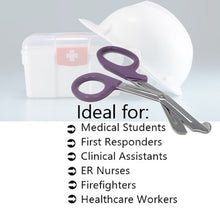 Load image into Gallery viewer, 12/Pack Purple Handle Trauma Shears 7.25" Stainless Steel Scissors for Paramedics, EMT, Nurses, Firefighters + More