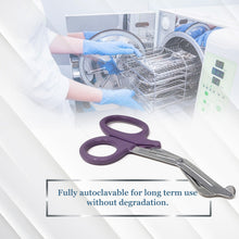 Load image into Gallery viewer, 12/Pack Purple Handle Trauma Shears 7.25" Stainless Steel Scissors for Paramedics, EMT, Nurses, Firefighters + More