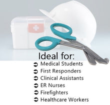 Load image into Gallery viewer, 12/Pack Teal Handle Trauma Shears 7.25" Stainless Steel Scissors for Paramedics, EMT, Nurses, Firefighters + More