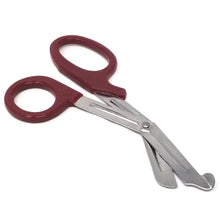 Load image into Gallery viewer, Trauma Shears 7.25" Paramedic Scissors Stainless Steel Serrated Blade, Burgundy