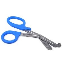 Load image into Gallery viewer, Trauma Shears 7.25" Paramedic Scissors Stainless Steel Serrated Blade, Sky Blue