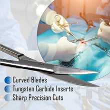 Load image into Gallery viewer, TC Dissecting Iris Sharp Fine Point Scissors, 4.5", Curved