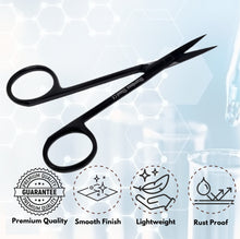 Load image into Gallery viewer, Micro Dissecting IRIS Lab Scissors Sharp Fine Points 4.5" Straight Stainless Steel Shears, Black