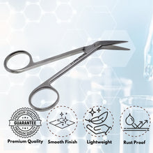 Load image into Gallery viewer, Micro Dissecting IRIS Lab Scissors Angled Blades 4.5" Stainless Steel Shears