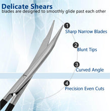 Load image into Gallery viewer, Supercut Delicate Steven Tenotomy Scissors 4.5" Curved, Color Handle