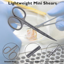 Load image into Gallery viewer, Micro Dissecting Lab Scissors Sharp Fine Points 4" Curved Stainless Steel Shears