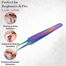 Load image into Gallery viewer, Stainless Steel Watch & Jewelery Repair Tweezers #5A Forceps, Fine Point, Multi Rainbow Color, Premium Quality