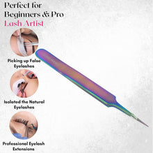 Load image into Gallery viewer, Stainless Steel Watch & Jewelery Repair Tweezers #5 Forceps, Fine Point, Multi Rainbow Color, Premium Quality
