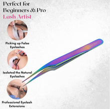 Load image into Gallery viewer, Stainless Steel Watch & Jewelery Repair Tweezers #8 Forceps, Fine Point, Multi Rainbow Color, Premium Quality