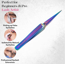 Load image into Gallery viewer, Stainless Steel Watch & Jewelery Repair Tweezers #9 Forceps, Fine Point, Multi Rainbow Color, Premium Quality
