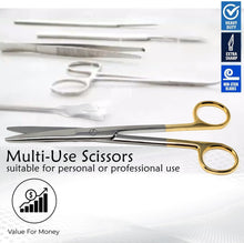 Load image into Gallery viewer, Mayo Dissecting Blunt Scissors 6.75", Straight, Stainless Steel, Gold Handle