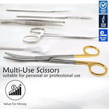 Load image into Gallery viewer, Mayo Dissecting Blunt Scissors 6.75", Curved, Stainless Steel, Gold Handle