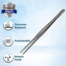 Load image into Gallery viewer, Specimen Spec Jar Forceps 8" (20.32 cm), Blunt 1x2 Rat Tooth, Straight