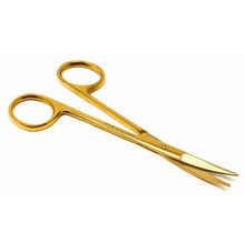 Load image into Gallery viewer, Micro Dissecting IRIS Lab Scissors Sharp Fine Points 4.5" Curved Stainless Steel Shears, Gold