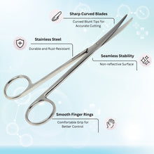 Load image into Gallery viewer, Metzenbaum Lab Dissecting Scissors, 5.75", Curved Blades, Stainless Steel