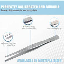Load image into Gallery viewer, Dissecting Tissue Thumb Forceps Tweezers 5" (12.7 cm), Blunt Serrated Tips
