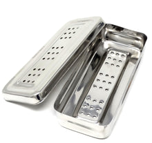 Load image into Gallery viewer, Stainless Steel Medical Sterilizer Box Instrument Organizer Perforated Storage Bin with Lid - 7L x 3W x 1.25H