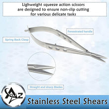 Load image into Gallery viewer, Castroviejo Micro Scissors 4.5" Straight, Fenestrated Flat Handle