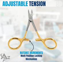 Load image into Gallery viewer, Gold Handle Olsen Hegar Needle Holder 5.5", Premium