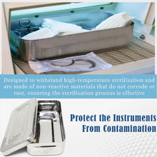 Load image into Gallery viewer, Stainless Steel Medical Sterilizer Box Instrument Organizer Storage Bin with Lid - 7L x 3W x 1.25H