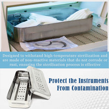 Load image into Gallery viewer, Stainless Steel Medical Sterilizer Box Instrument Organizer Perforated Storage Bin with Lid - 8L x 4W x 1.5H