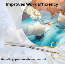 Load image into Gallery viewer, Mayo Dissecting Blunt Scissors 6.75", Straight, Stainless Steel, Gold Handle