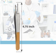 Load image into Gallery viewer, Adson Brown Dissecting Forceps Stainless Steel 9x9 Rat Teeth 4.75" Straight Tweezers Colored Band