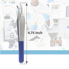 Load image into Gallery viewer, Adson Brown Dissecting Forceps Stainless Steel Curved 9x9 Teeth 4.75" Colored Band Tweezers