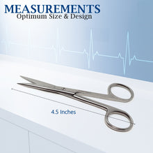 Load image into Gallery viewer, Lab Dissecting Scissors, Sharp/Sharp, 4.5", Straight, Stainless Steel