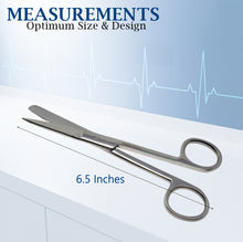 Load image into Gallery viewer, Lab Dissecting Scissors, Sharp/Blunt, 6.5", Straight, Stainless Steel