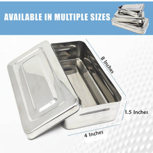 Load image into Gallery viewer, Stainless Steel Medical Sterilizer Box Instrument Organizer Storage Bin with Lid - 8L x 4W x 2H