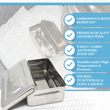 Load image into Gallery viewer, Stainless Steel Medical Sterilizer Box Instrument Organizer Storage Bin with Lid - 7L x 3W x 1.25H
