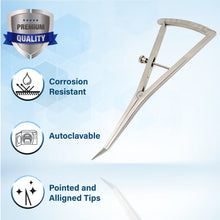 Load image into Gallery viewer, Premium Castroviejo Caliper Graduated 0-40mm Curved 7"