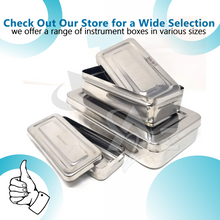 Load image into Gallery viewer, Stainless Steel Medical Sterilizer Box Instrument Organizer Storage Tray with Lid - 8L x 5W x 2H