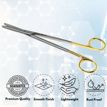 Load image into Gallery viewer, Metzenbaum Lab Dissecting Scissors, 7", Straight Blades, Stainless Steel, Gold Handle